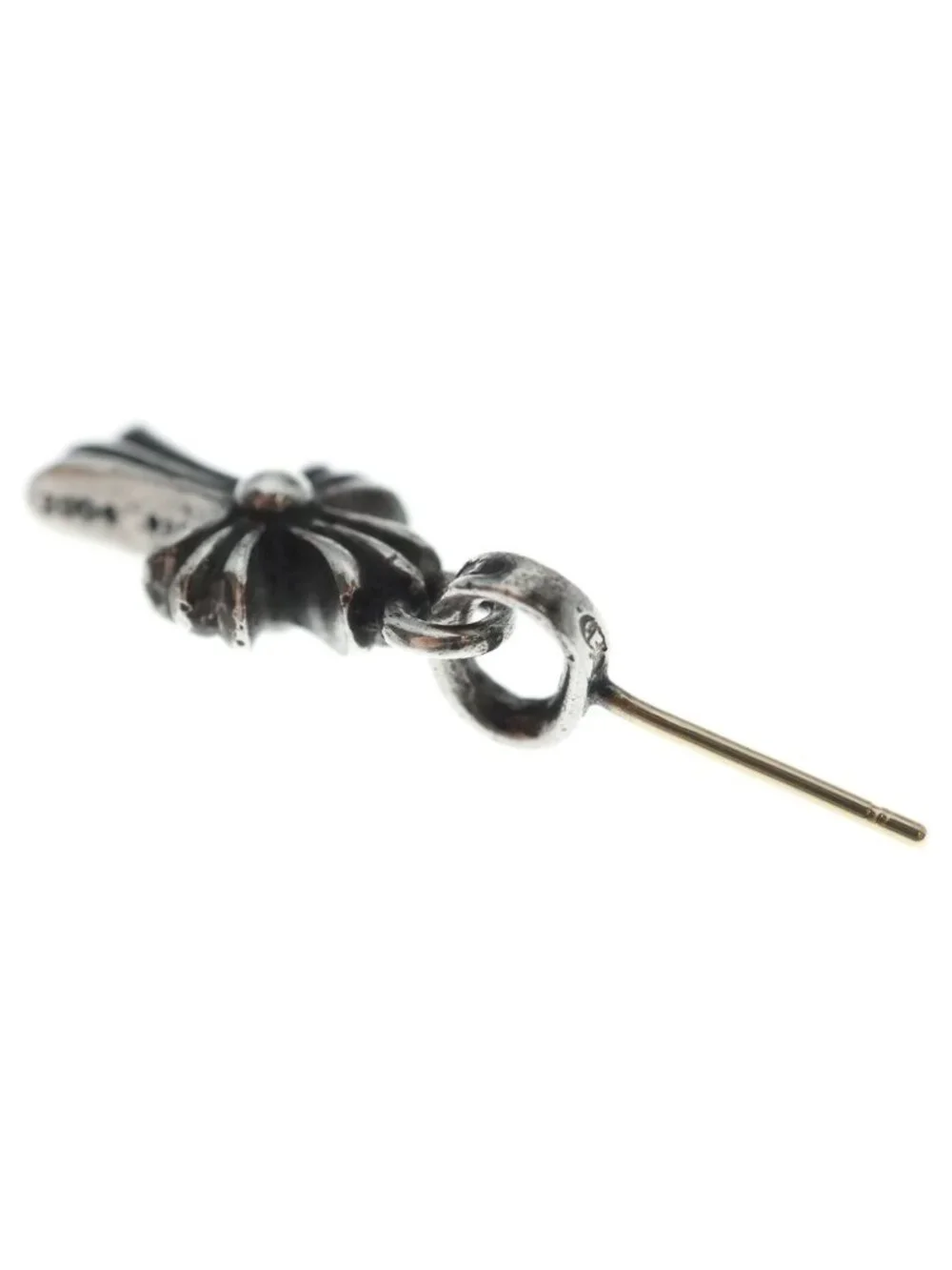 Chrome Hearts Bby Pprchn Baby Fat Cross Drop Earrings Silver